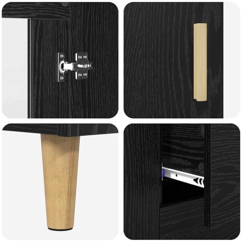 KOMODA Z SZUFLADĄ 2 SZT. CZARNY DĄB 69,5X34X180CM