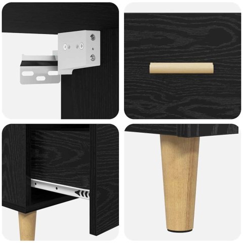 KOMODA Z SZUFLADĄ 2 SZT. CZARNY DĄB 69,5X34X180CM