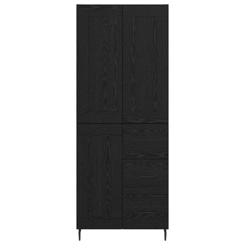 KOMODA Z SZUFLADĄ 2 SZT. CZARNY DĄB 69,5X34X180CM