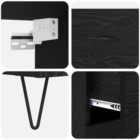 KOMODA Z SZUFLADĄ 2 SZT. CZARNY DĄB