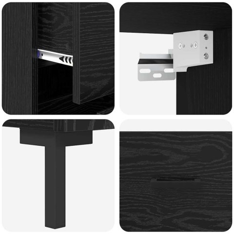 KOMODA Z SZUFLADĄ 2 SZT. CZARNY DĄB