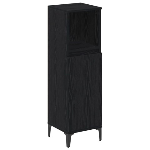 ZESTAW MEBLI ŁAZIENKOWYCH Z PÓŁKĄ Z DRZWIAMI 3 SZT CZARNY DĄB