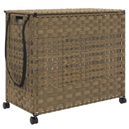 KOSZ NA PRANIE Z KÓŁKAMI 66X35X60CM RATTAN
