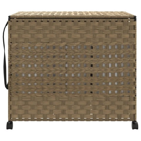 KOSZ NA PRANIE Z KÓŁKAMI 66X35X60CM RATTAN