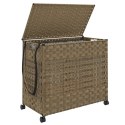KOSZ NA PRANIE Z KÓŁKAMI 66X35X60CM RATTAN