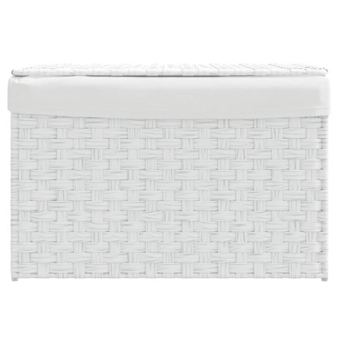 KOSZ NA PRANIE Z POKRYWĄ BIAŁY 55,5X35X34CM POLIRATTAN