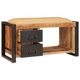 ŁAWKA BRĄZOWA 80X35X40CM LITE DREWNO MANGO