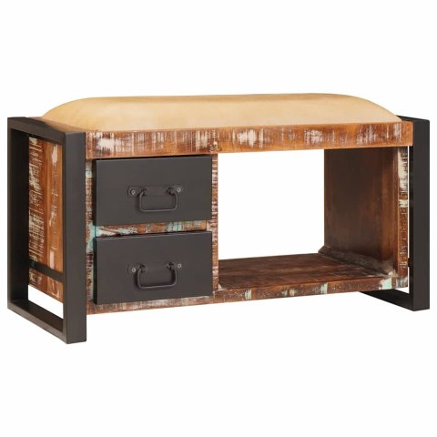 ŁAWKA PRZECHODOWA WIELOKOLOROWE LITE DREWNO Z ODZYSKU