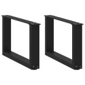 NOGI DO STOLIKA KAWOWEGO W KSZTAŁCIE LITERY U 2 SZT. CZARNE 50X(30-31)CM STAL