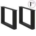 NOGI DO STOLIKA KAWOWEGO W KSZTAŁCIE LITERY U 2 SZT. CZARNE 50X(30-31)CM STAL