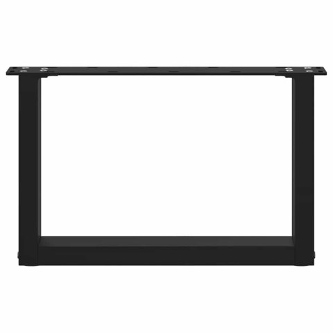 NOGI DO STOLIKA KAWOWEGO W KSZTAŁCIE LITERY U 2 SZT. CZARNE 50X(30-31)CM STAL