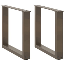 NOGI DO STOLIKA KAWOWEGO W KSZTAŁCIE LITERY U 2 SZT. NATURALNA STAL 50X(42-43)CM STAL