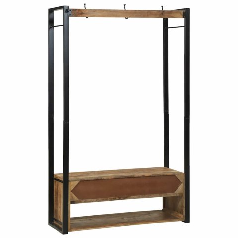 STOJAK NA UBRANIA BRĄZOWY 110X40X185CM LITE DREWNO MANGO