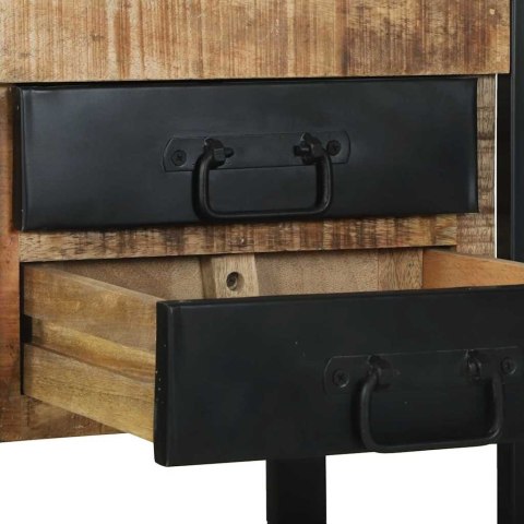 STOLIK KOŃCOWY BRĄZOWY 40X40X80CM LITE SUROWE DREWNO MANGO