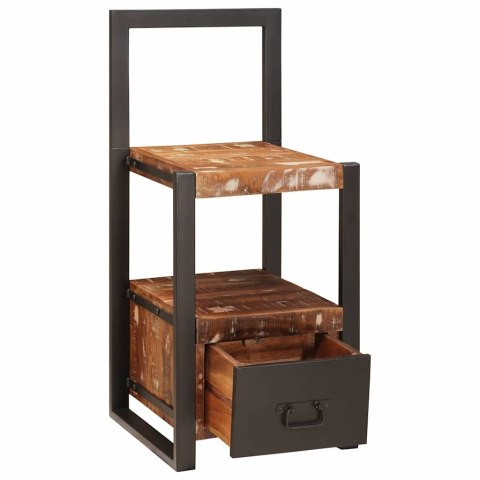 WIESZAK DO UBRAŃ Z SZUFLADĄ WIELOKOLOROWE LITE DREWNO Z ODZYSKU