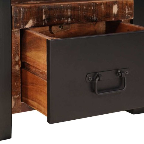 WIESZAK DO UBRAŃ Z SZUFLADĄ WIELOKOLOROWE LITE DREWNO Z ODZYSKU