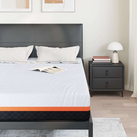 VidaXL Materac Biały i szary 140 x 200 cm Pianka z pamięcią