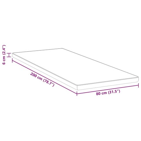 TOPPER NAKŁADKA MATERAC MEMORY FOAM ŻAKARD BIAŁA 80X200X6CM WYGODNA JAKOŚĆ