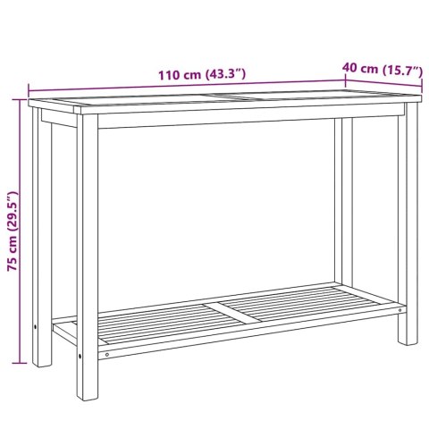 STOLIK KAWOWY BRĄZOWY 110X40X45CM LITE DREWNO TEKOWE