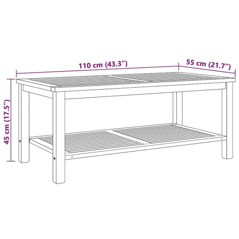 STOLIK KAWOWY BRĄZOWY 110X55X45CM LITE DREWNO TEKOWE