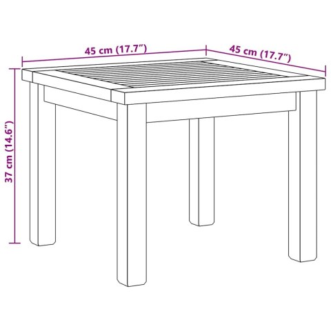 STOLIK KAWOWY BRĄZOWY 45X45X36CM LITE DREWNO TEKOWE
