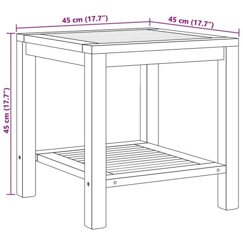 STOLIK KAWOWY BRĄZOWY 45X45X45CM LITE DREWNO TEKOWE