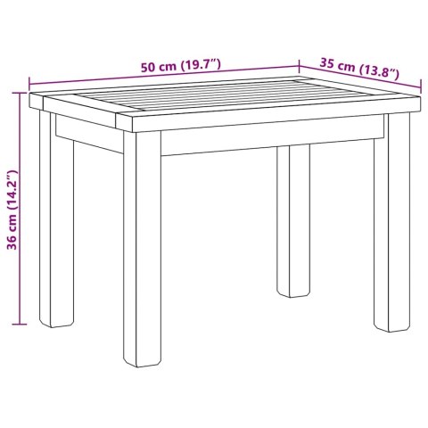 STOLIK KAWOWY BRĄZOWY 50X35X36CM LITE DREWNO TEKOWE