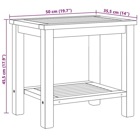 STOLIK KAWOWY BRĄZOWY 50X35X45CM LITE DREWNO TEKOWE