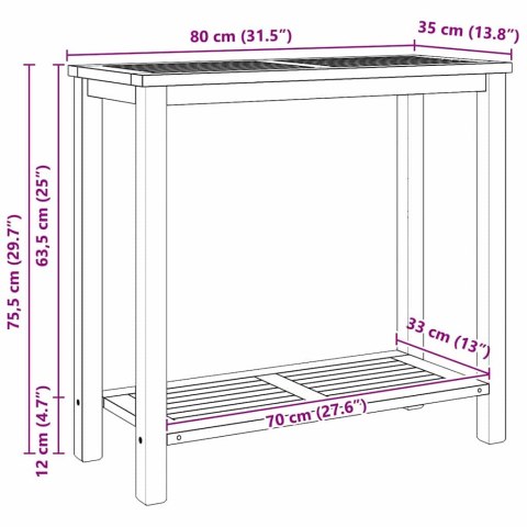 STOLIK KAWOWY BRĄZOWY 85X35X75CM LITE DREWNO TEKOWE