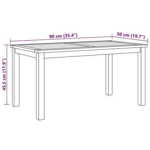 STOLIK KAWOWY BRĄZOWY 90X50X45.5CM LITE DREWNO TEKOWE