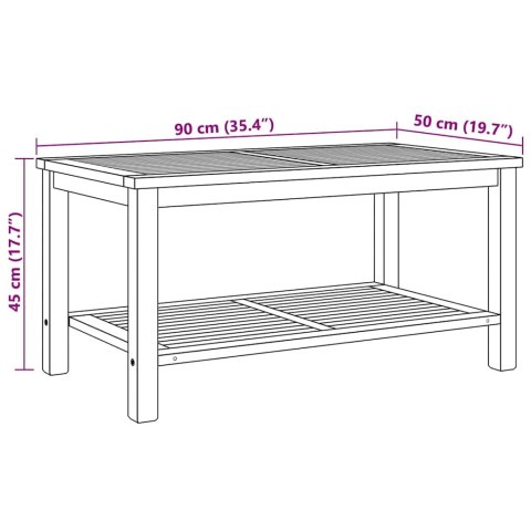 STOLIK KAWOWY BRĄZOWY 90X50X45CM LITE DREWNO TEKOWE