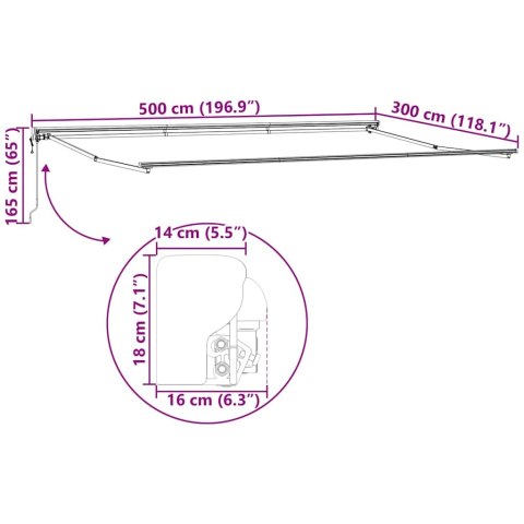 RAMA MARKIZY ANTRACYT 5X3M