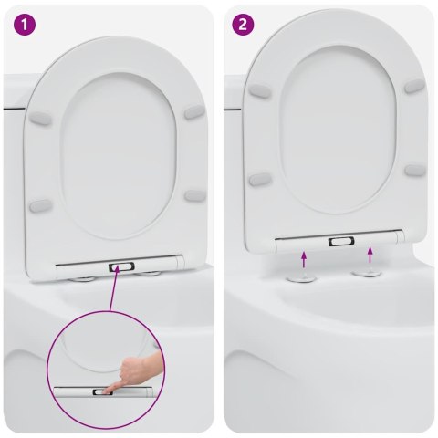 DESKA SEDESOWA WOLNOOPADAJĄCA DUROPLAST BIAŁA SZYBKI DEMONTAŻ UNIWERSALNA