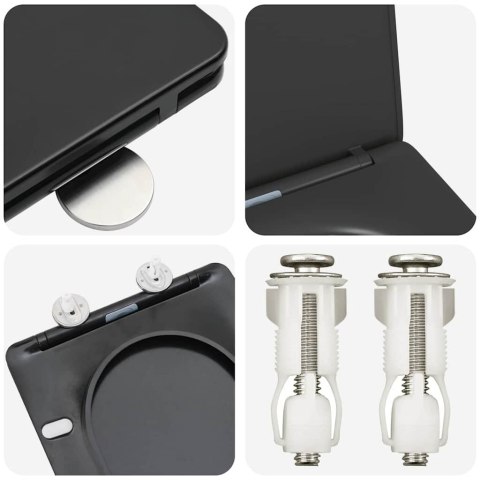 DESKA SEDESOWA WOLNOOPADAJĄCA DUROPLAST CZARNA SZYBKI DEMONTAŻ LOFT 47CM