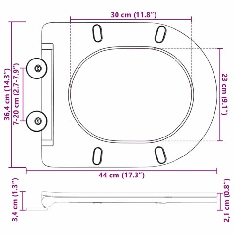 DESKA SEDESOWA WOLNOOPADAJĄCA DUROPLAST CZARNA SZYBKI DEMONTAŻ LOFT 47CM