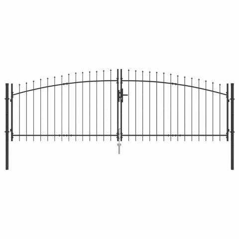 BRAMA OGRODOWA Z BLOKADĄ SZARY 125X400CM STAL