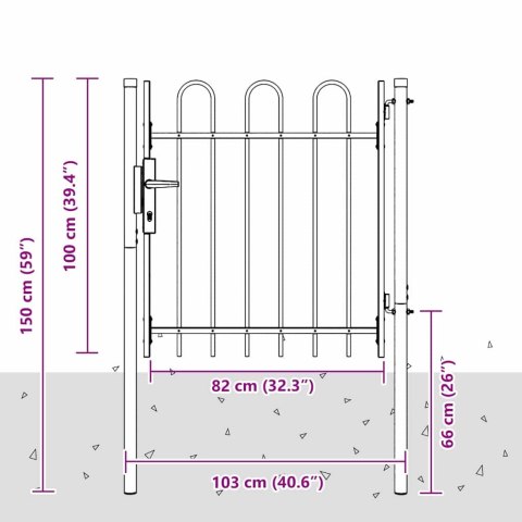 BRAMA OGRODZENIOWA SZARY 100X100CM STAL POKRYTA PROSKIEM