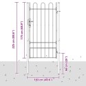 VidaXL Brama ogrodzeniowa Szary 100 x 175 cm Stal Pokryta Proskiem
