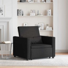 SOFA ŁÓŻKO JEDNOOSOBOWE CZARNY 90X165X87CM TKANINA