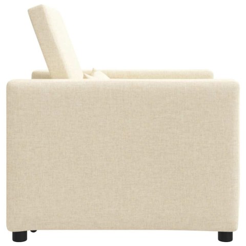 VidaXL Sofa łóżko jednoosobowe Kremowy 90 x 165 x 87 cm tkanina