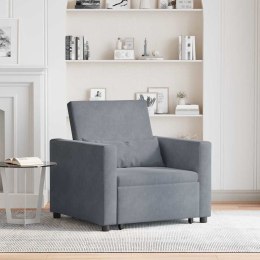 SOFA ŁÓŻKO JEDNOOSOBOWE CIEMNO SZARY 90X165X87CM AKSAMIT