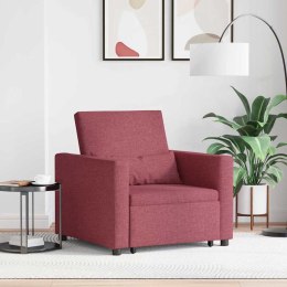 VidaXL Sofa łóżko jednoosobowe czerwone wino 90 x 165 x 87 cm tkanina