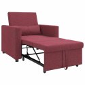VidaXL Sofa łóżko jednoosobowe czerwone wino 90 x 165 x 87 cm tkanina