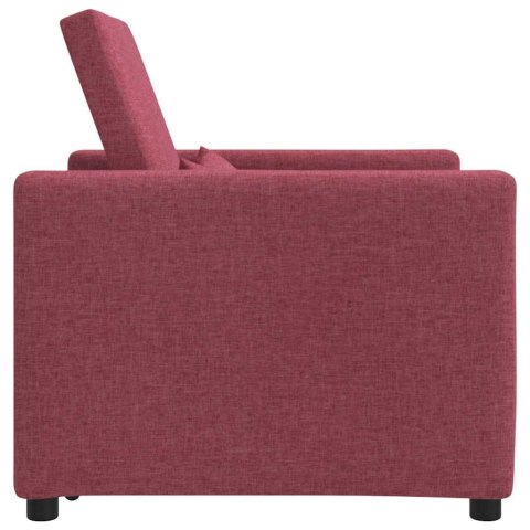 VidaXL Sofa łóżko jednoosobowe czerwone wino 90 x 165 x 87 cm tkanina
