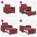 VidaXL Sofa łóżko jednoosobowe czerwone wino 90 x 165 x 87 cm tkanina