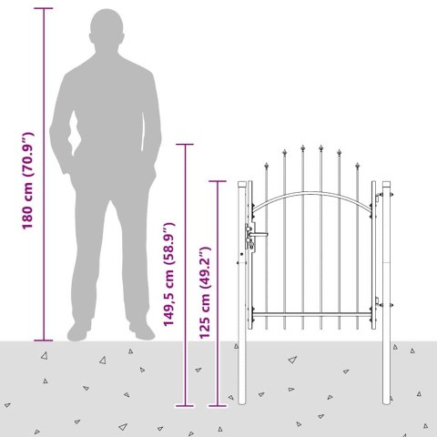 BRAMA OGRODOWA Z BLOKADĄ SZARY 100X100CM STAL