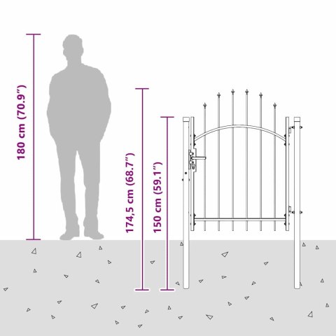BRAMA OGRODOWA Z BLOKADĄ SZARY 100X125CM 125X100CM STAL