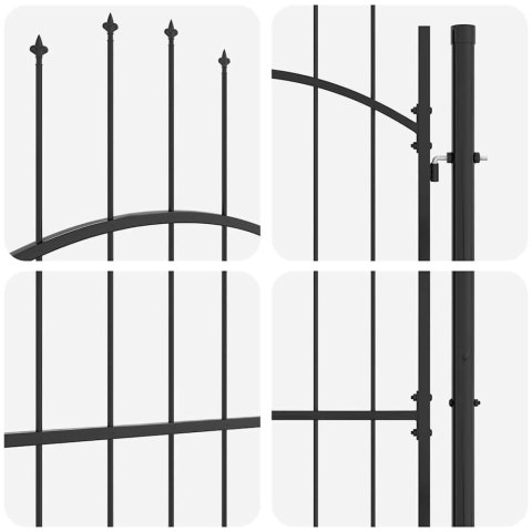 VidaXL Brama ogrodowa Z blokadą Szary 100 x 150 cm Stal