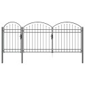 VidaXL Brama ogrodowa z łukowym szczytem Szary 400 x 100 cm Stal