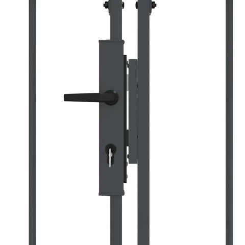 VidaXL Brama ogrodowa z łukowym szczytem Szary 400 x 100 cm Stal